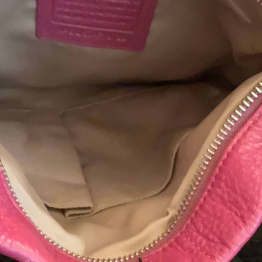 EUC *Coach* Fuscia Magenta BARBIE Pink Leather Handbag - Picture 9 of 12